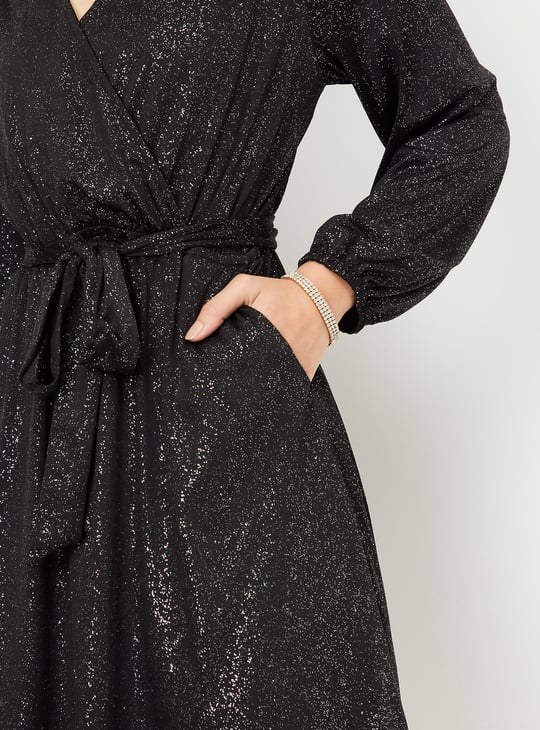 ALAYA F x URB_N Women Shimmer Wrap Party Dress