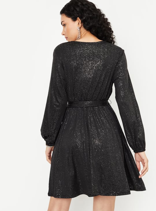 ALAYA F x URB_N Women Shimmer Wrap Party Dress