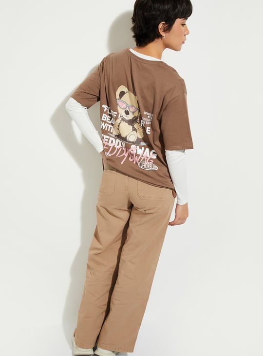 URB_N Women Oversized Back Graphic T-shirt | Printed