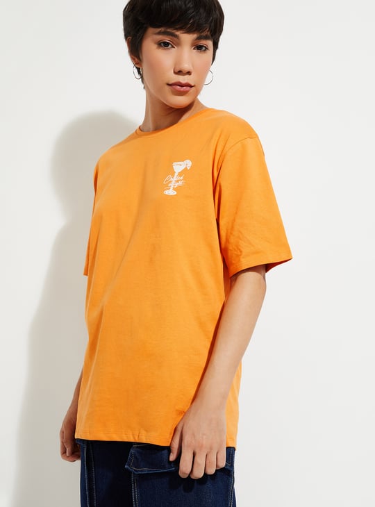 URB_N Women Oversized Back Printed T-shirt