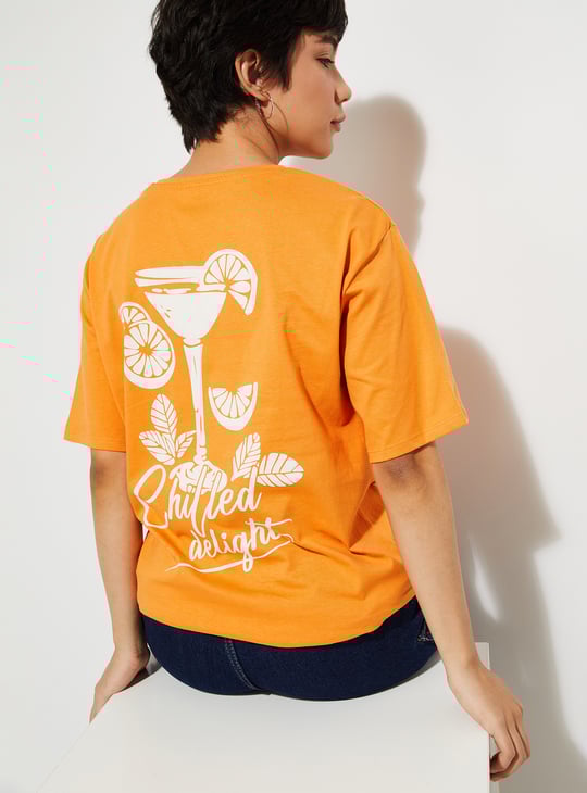 URB_N Women Oversized Back Printed T-shirt