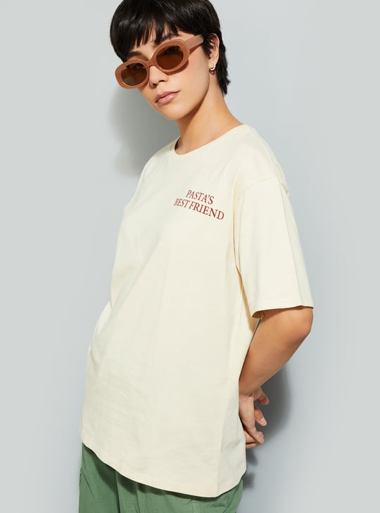 URB_N Women Oversized Back Printed T-shirt
