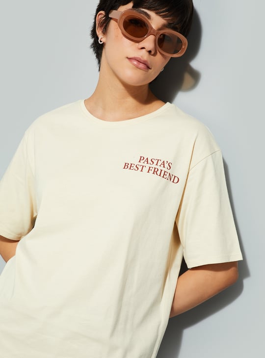 URB_N Women Oversized Back Printed T-shirt