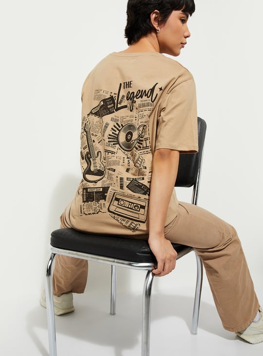 URB_N Women Oversized Back Printed T-shirt