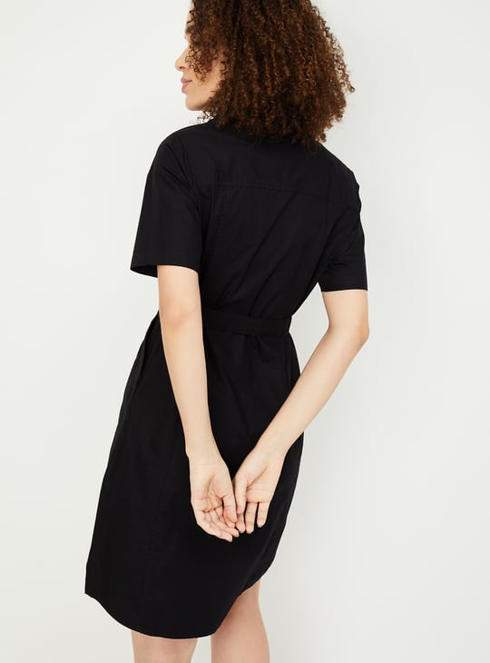 Women Solid Shirt Dress