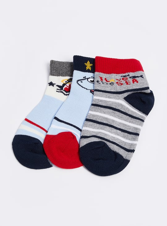 Boys Assorted Ankle-Length Socks - Pack of 3