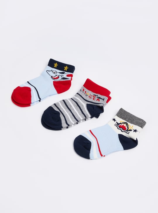 Boys Assorted Ankle-Length Socks - Pack of 3