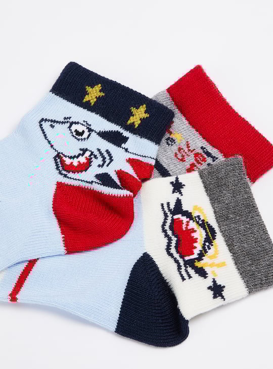 Boys Assorted Ankle-Length Socks - Pack of 3