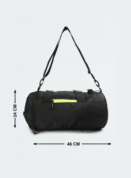 Men Solid Gym Bag Black Solid