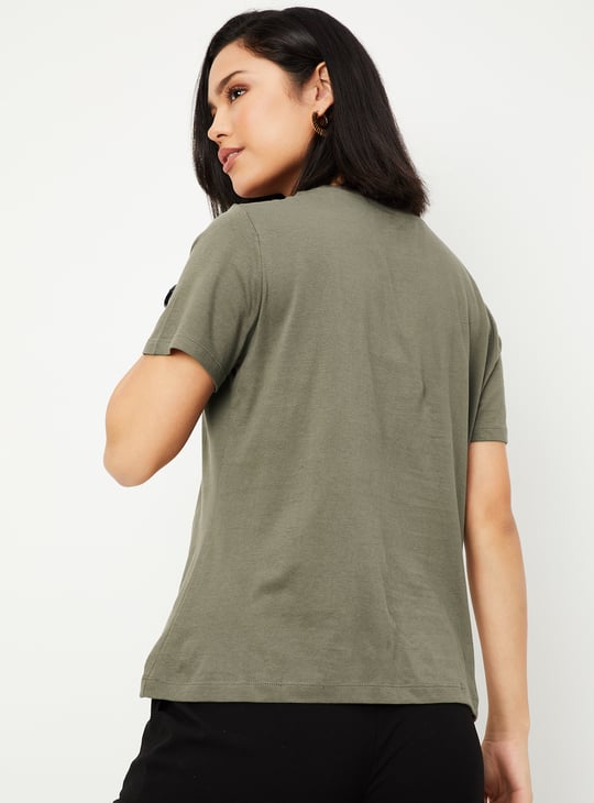Women Foil Print T-shirt