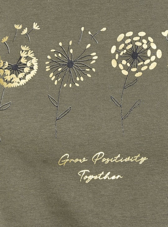 Women Foil Print T-shirt
