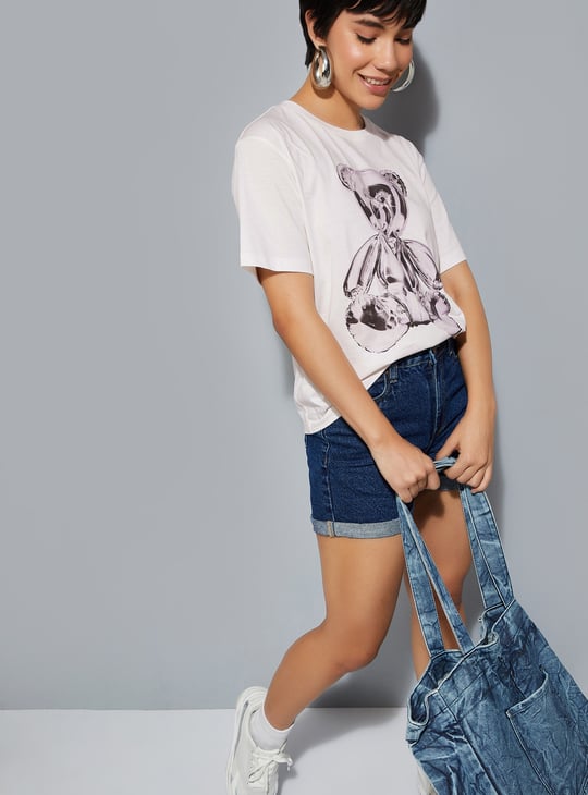 URB_N Women Printed Relaxed Fit T-shirt