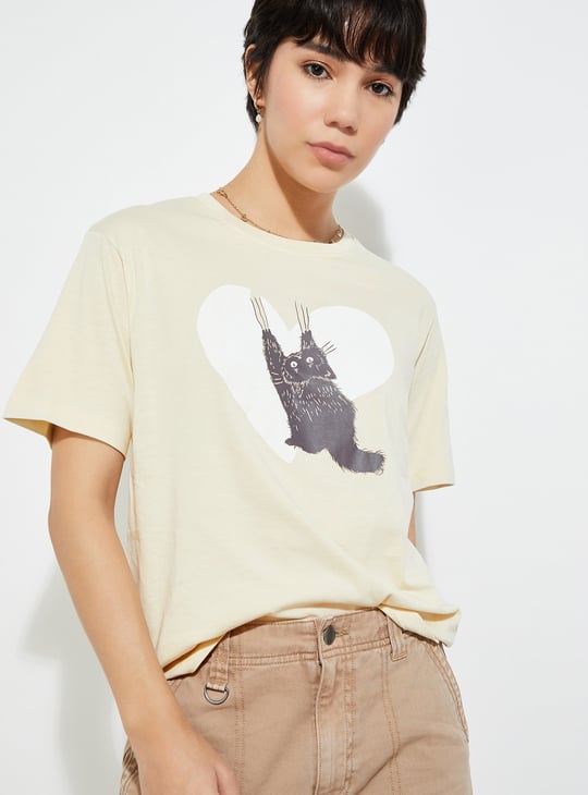 URB_N Women Printed Relaxed Fit T-shirt