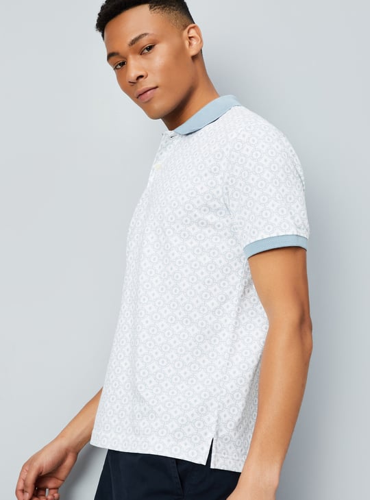 Men Printed Polo T-shirt