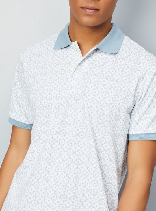 Men Printed Polo T-shirt
