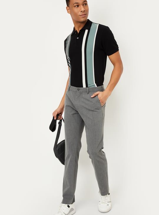 Men Striped Polo T-shirt