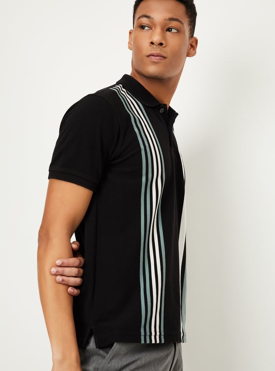 Men Striped Polo T-shirt