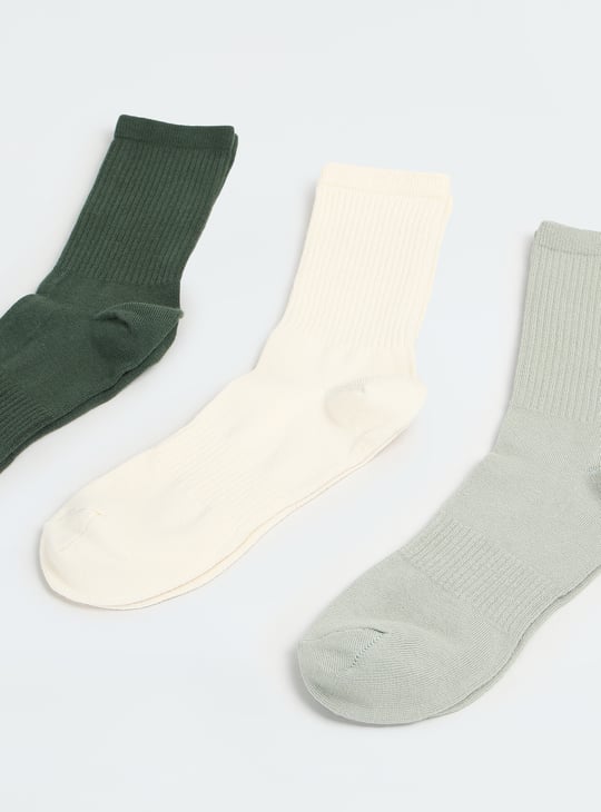 Men Ribbed Crew Length Socks - Pack of 3
