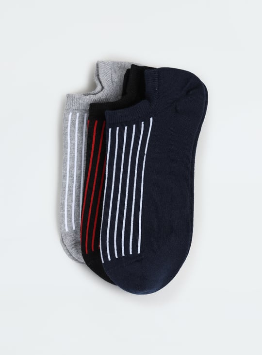 Men Striped Ankle-Length Socks - Pack of 3