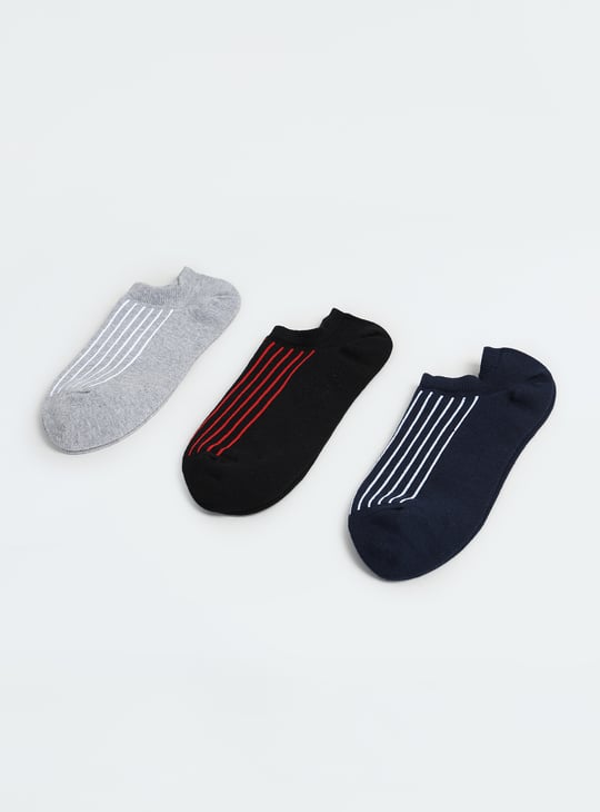 Men Striped Ankle-Length Socks - Pack of 3