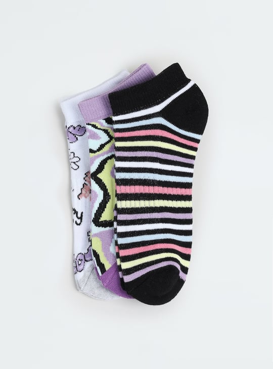 Girls Assorted Ankle-Length Socks - Pack of 3