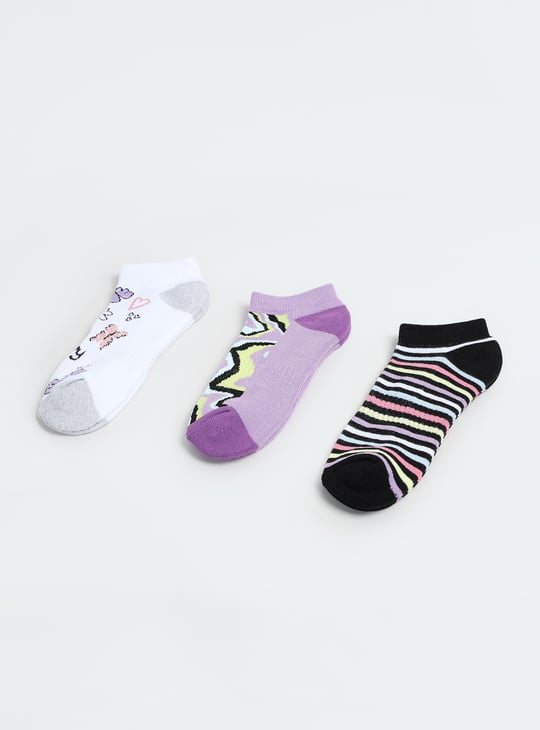 Girls Assorted Ankle-Length Socks - Pack of 3