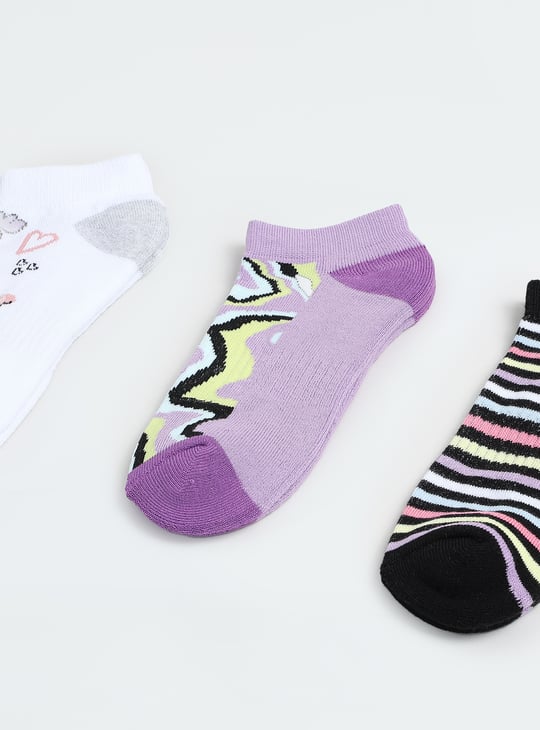 Girls Assorted Ankle-Length Socks - Pack of 3