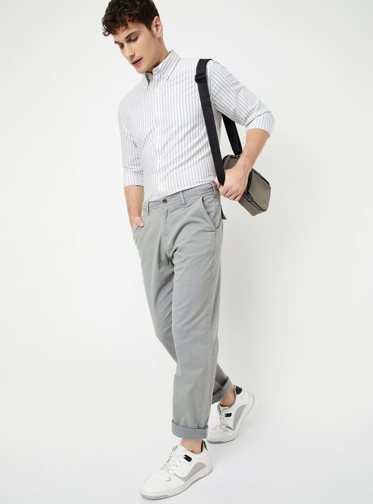 Shoes Grey Chinos Men's Outfit Men Solid Slim Fit Chinos Grey