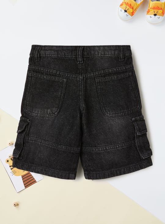 Boys Washed Denim Cargo Jorts