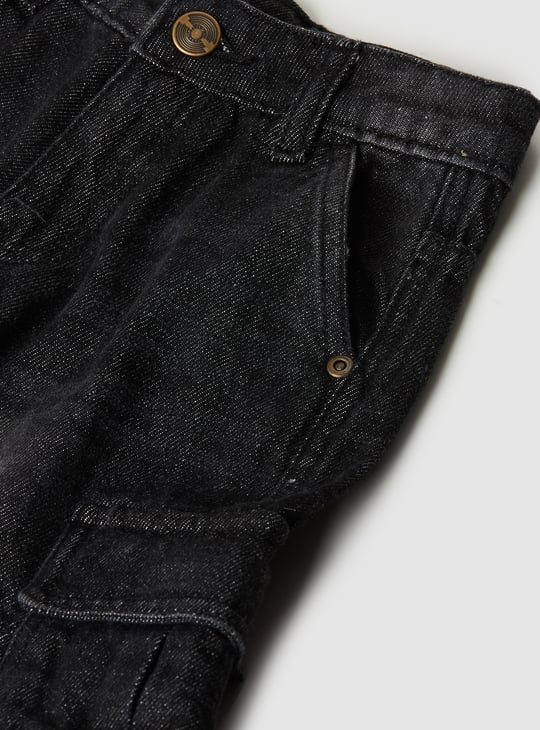 Boys Washed Denim Cargo Jorts