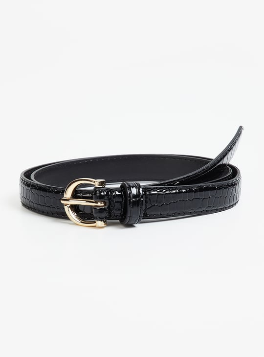 Women Croc Embossed Belt