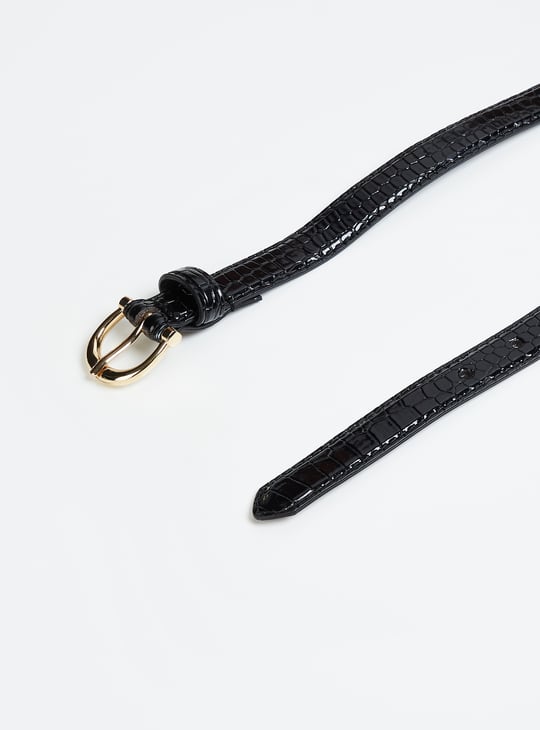 Women Croc Embossed Belt