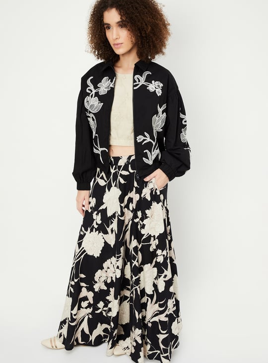 Kalki x Max Women Embroidered Reversible Bomber Jacket | Embroidered