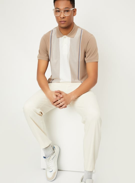 Men Striped Polo T-shirt