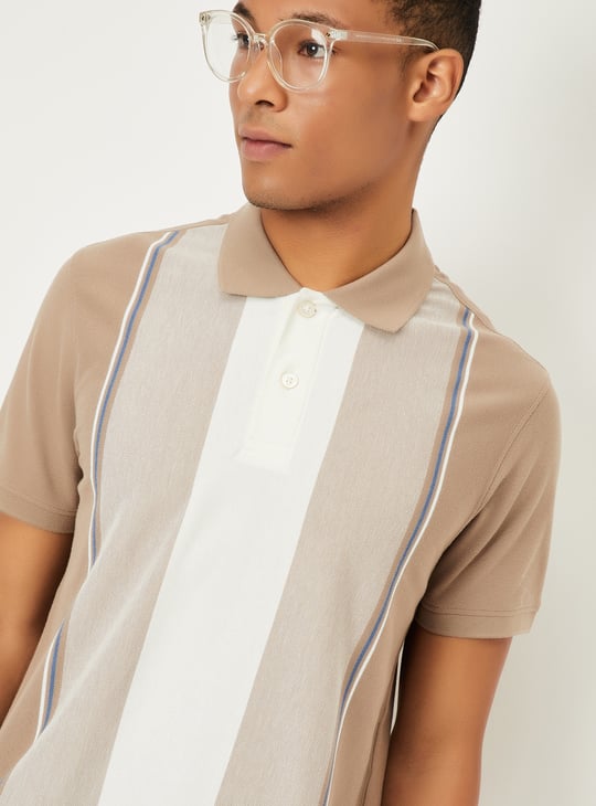 Men Striped Polo T-shirt