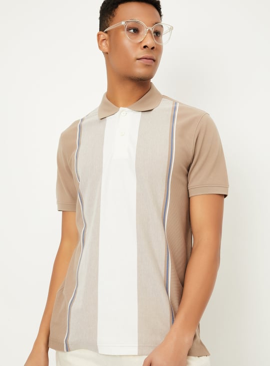 Men Striped Polo T-shirt