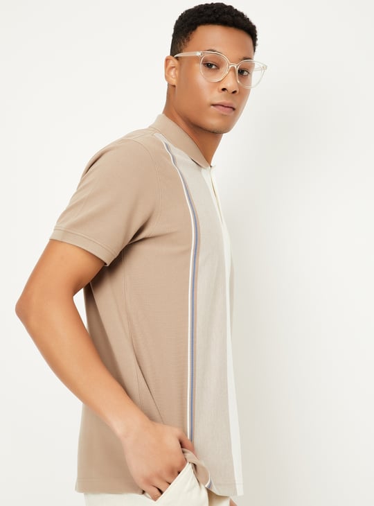 Men Striped Polo T-shirt
