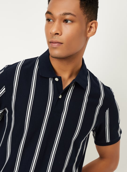 Men Striped Polo T-shirt