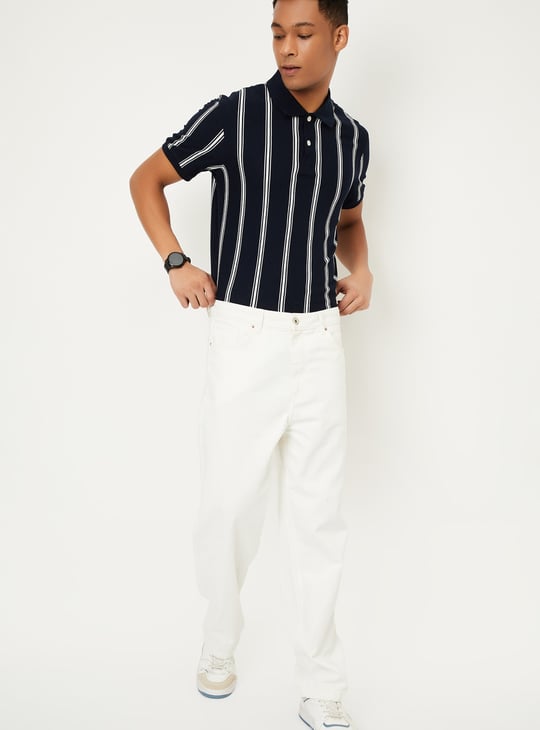 Men Striped Polo T-shirt