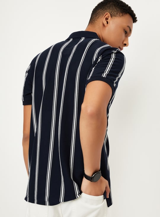 Men Striped Polo T-shirt