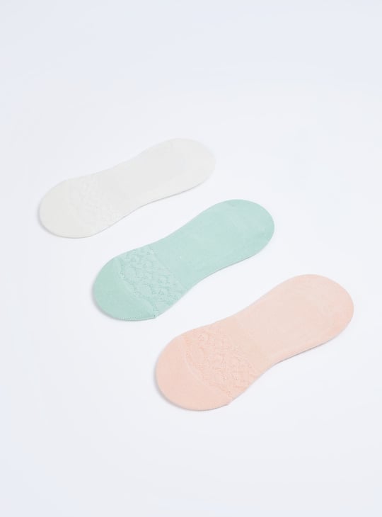 Women Patterned No Show Socks - Pack of 3