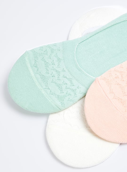 Women Patterned No Show Socks - Pack of 3