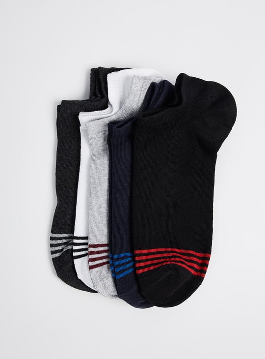 Men Striped No Show Socks Pack of