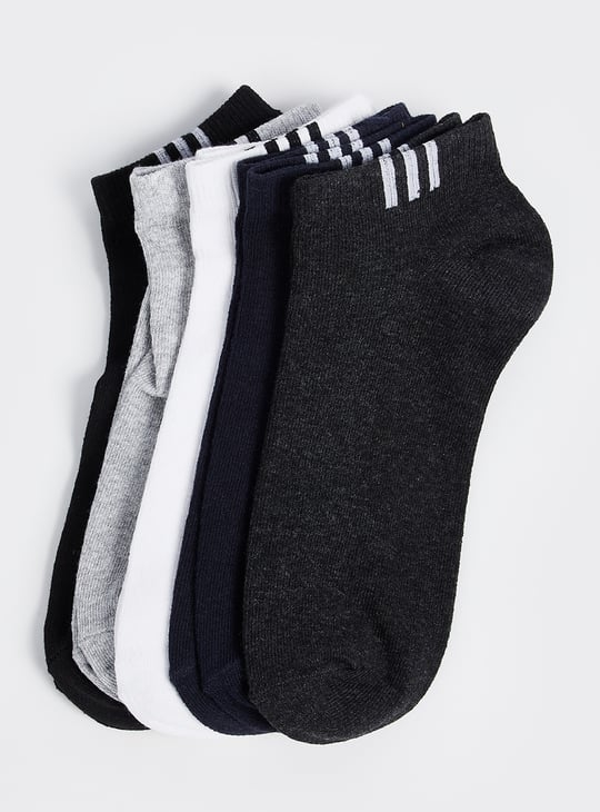 Men Stripes No Show Socks Pack of