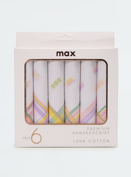Women Assorted Woven Handkerchiefs - Pack of 6