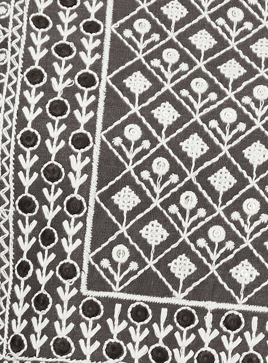 Women Embroidered Yoke Straight Kurta
