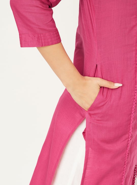 Women Embroidered Straight Kurta