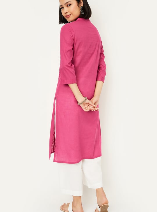 Women Embroidered Straight Kurta