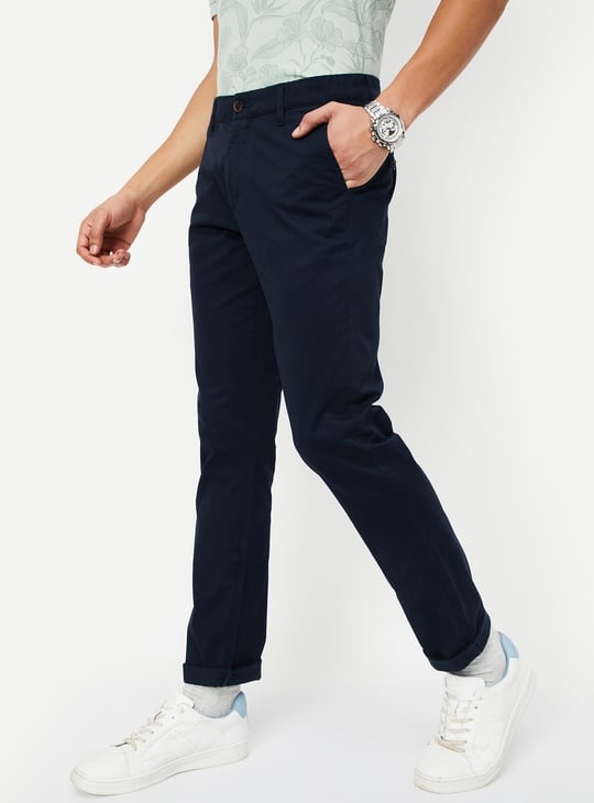 Men Solid Slim Fit Chinos