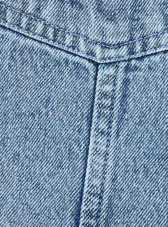 Girls Washed Denim Pinafore Dress with Tee